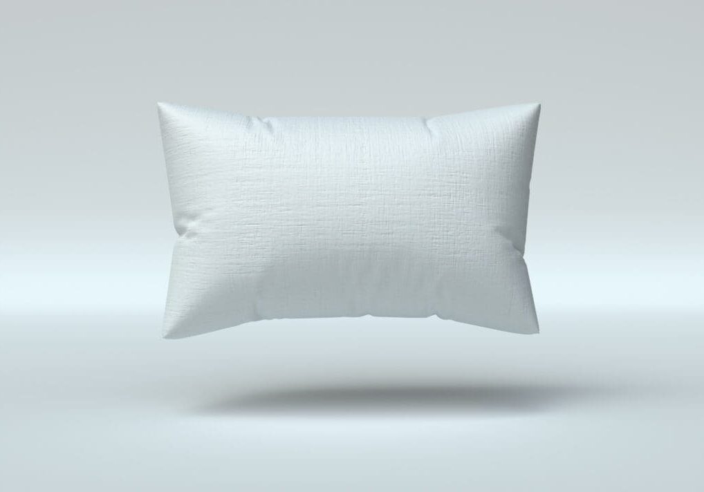 A white pillow is floating in the air.