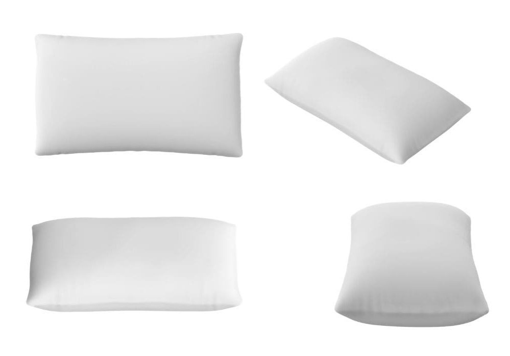 A set of four pillows with different angles.